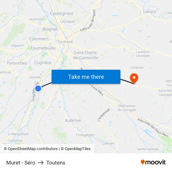 Muret - Séro to Toutens map