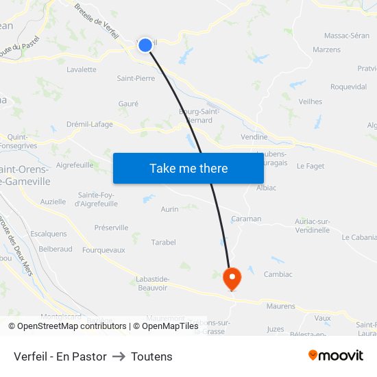 Verfeil - En Pastor to Toutens map