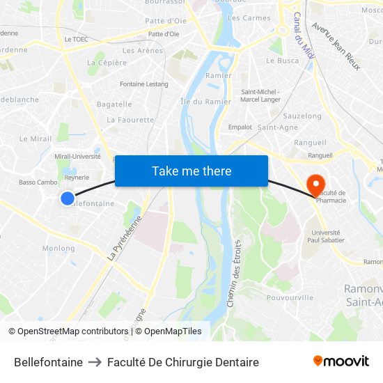 Bellefontaine to Faculté De Chirurgie Dentaire map