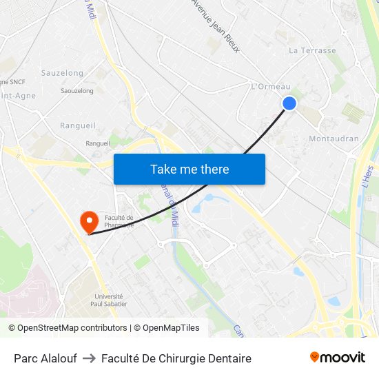 Parc Alalouf to Faculté De Chirurgie Dentaire map