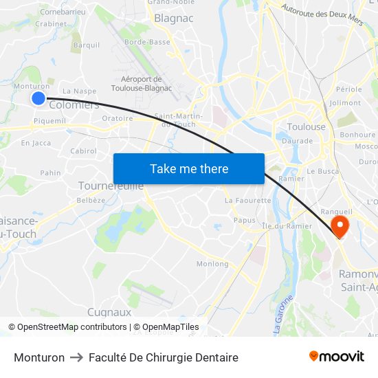 Monturon to Faculté De Chirurgie Dentaire map