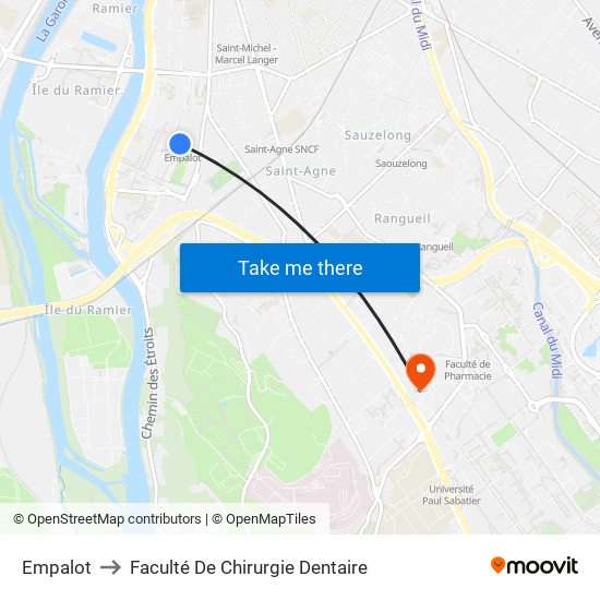 Empalot to Faculté De Chirurgie Dentaire map