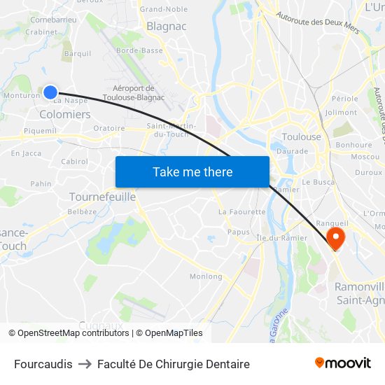 Fourcaudis to Faculté De Chirurgie Dentaire map