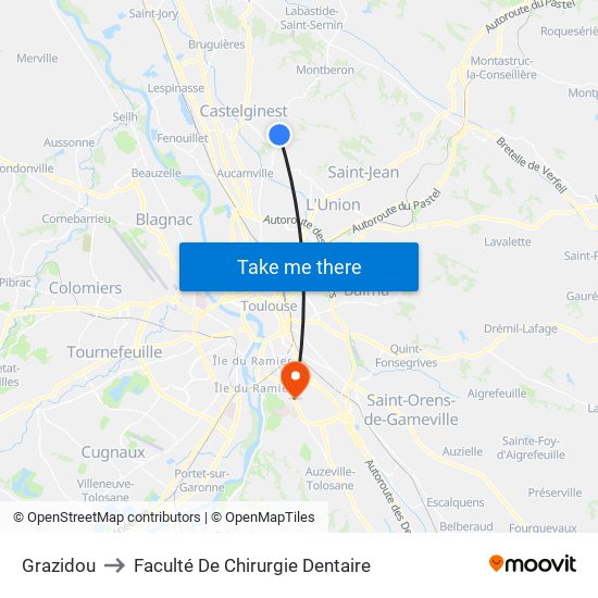 Grazidou to Faculté De Chirurgie Dentaire map