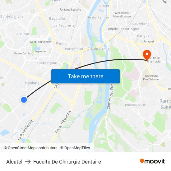 Alcatel to Faculté De Chirurgie Dentaire map