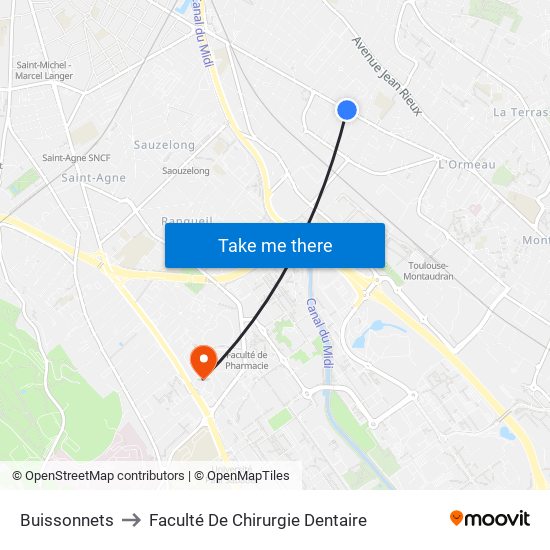 Buissonnets to Faculté De Chirurgie Dentaire map