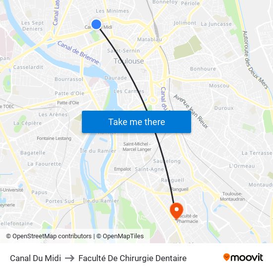 Canal Du Midi to Faculté De Chirurgie Dentaire map