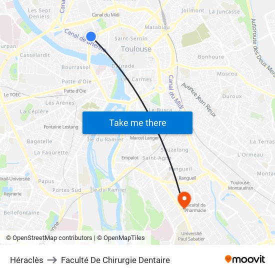 Héraclès to Faculté De Chirurgie Dentaire map