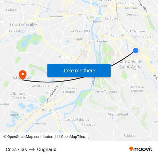 Cnes - Ias to Cugnaux map