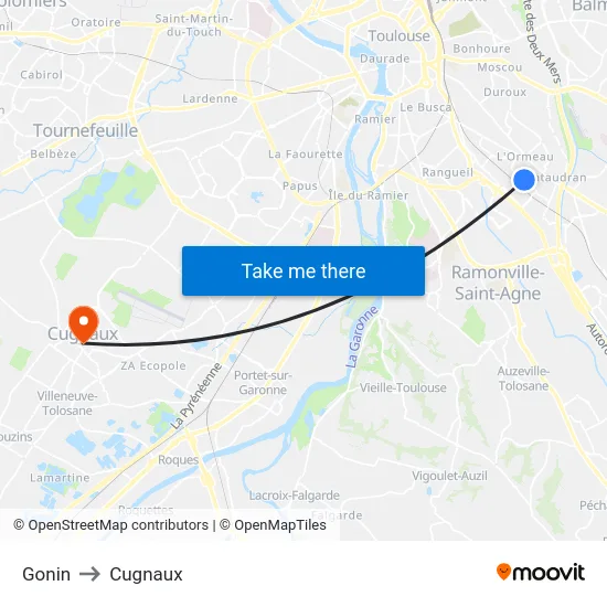 Gonin to Cugnaux map