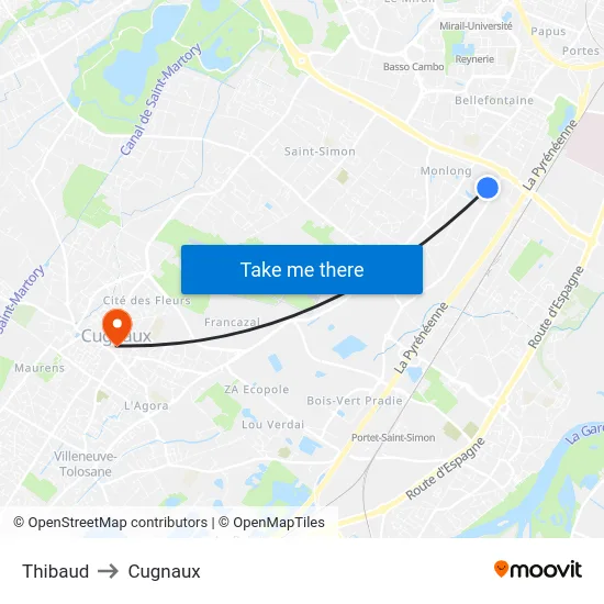 Thibaud to Cugnaux map