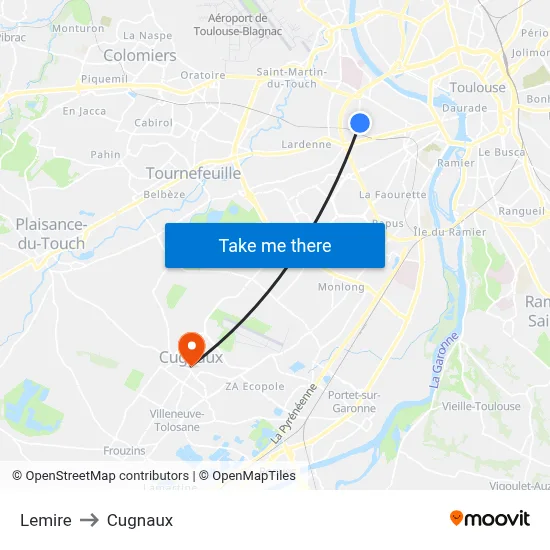 Lemire to Cugnaux map