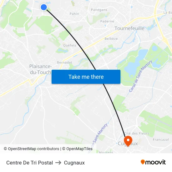 Centre De Tri Postal to Cugnaux map