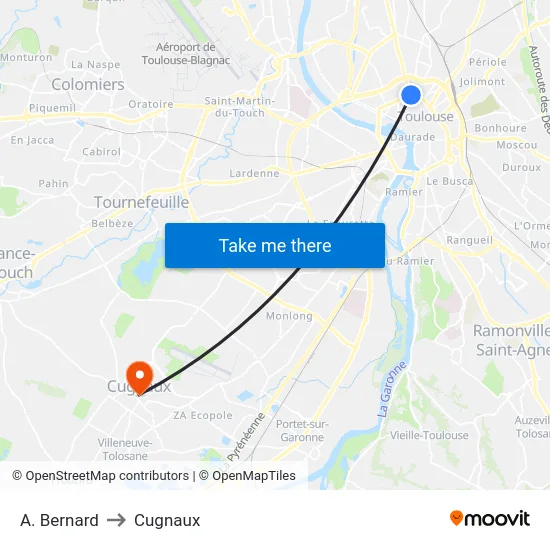 A. Bernard to Cugnaux map