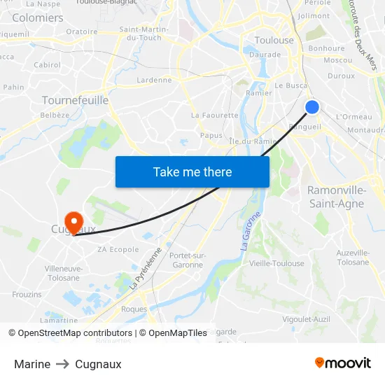 Marine to Cugnaux map