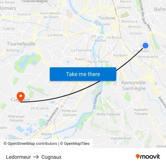 Ledormeur to Cugnaux map