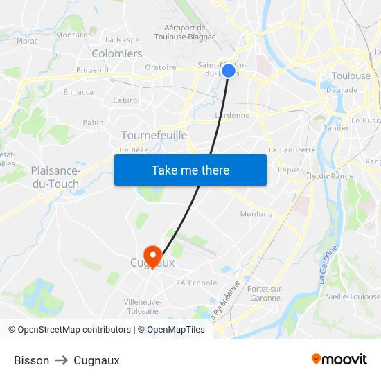 Bisson to Cugnaux map