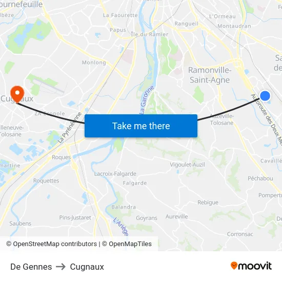 De Gennes to Cugnaux map