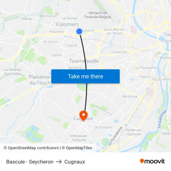 Bascule - Seycheron to Cugnaux map
