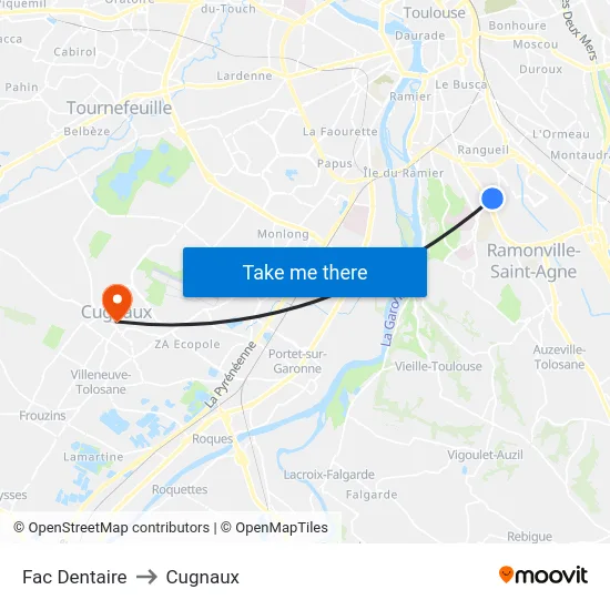 Fac Dentaire to Cugnaux map