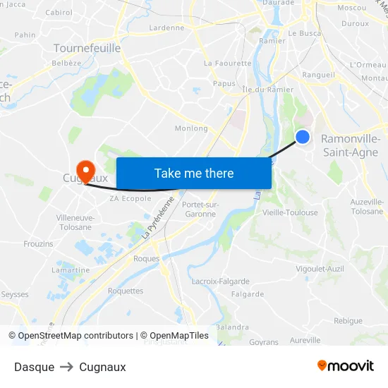 Dasque to Cugnaux map