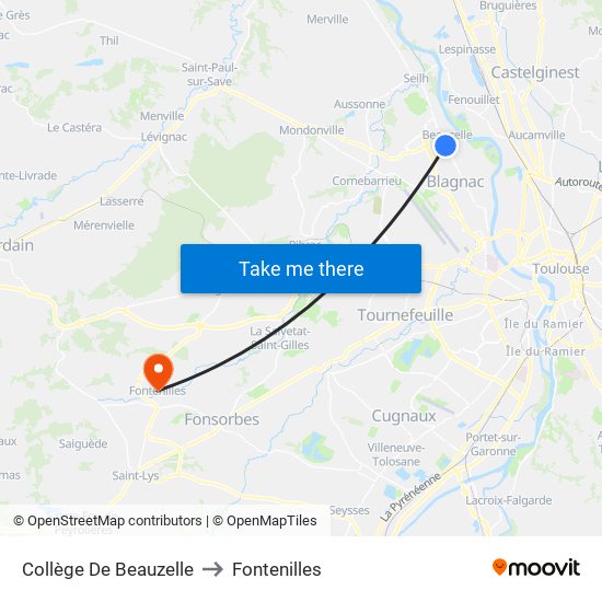 Collège De Beauzelle to Fontenilles map