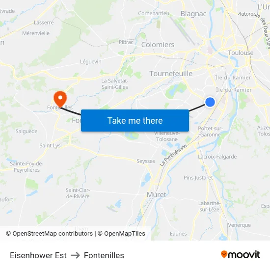 Eisenhower Est to Fontenilles map