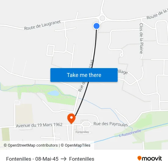 Fontenilles - 08-Mai-45 to Fontenilles map