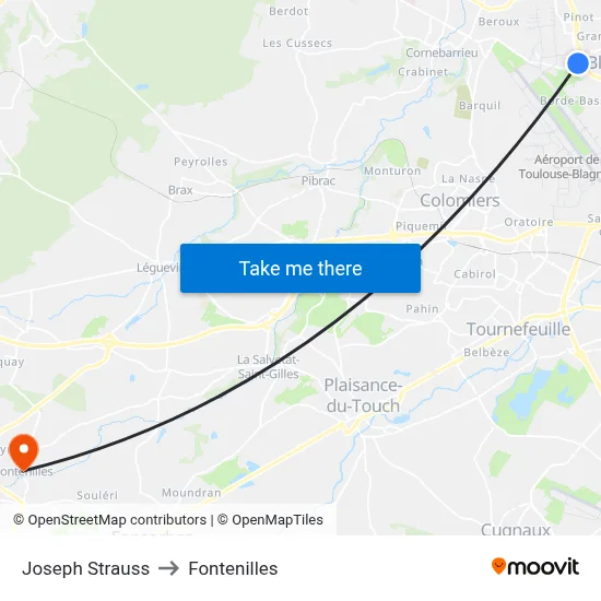 Joseph Strauss to Fontenilles map