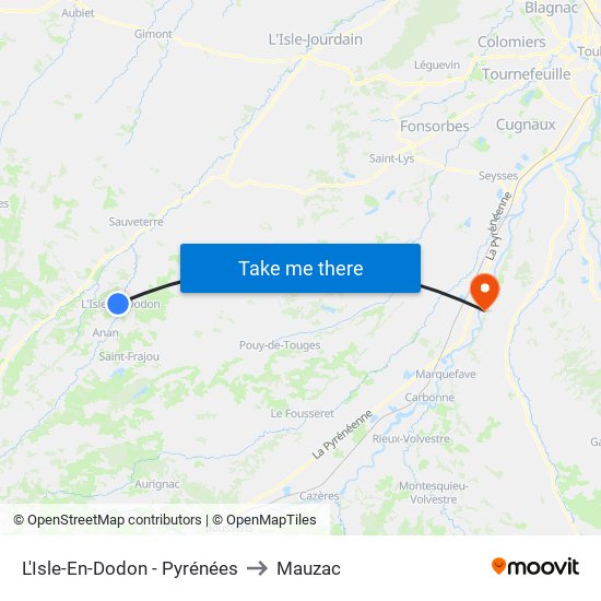 L'Isle-En-Dodon - Pyrénées to Mauzac map