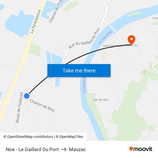 Noe - Le Gaillard Du Port to Mauzac map