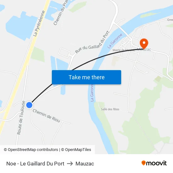 Noe - Le Gaillard Du Port to Mauzac map