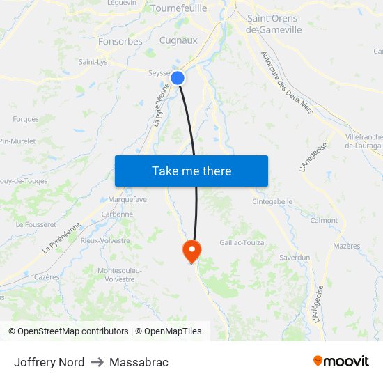Joffrery Nord to Massabrac map