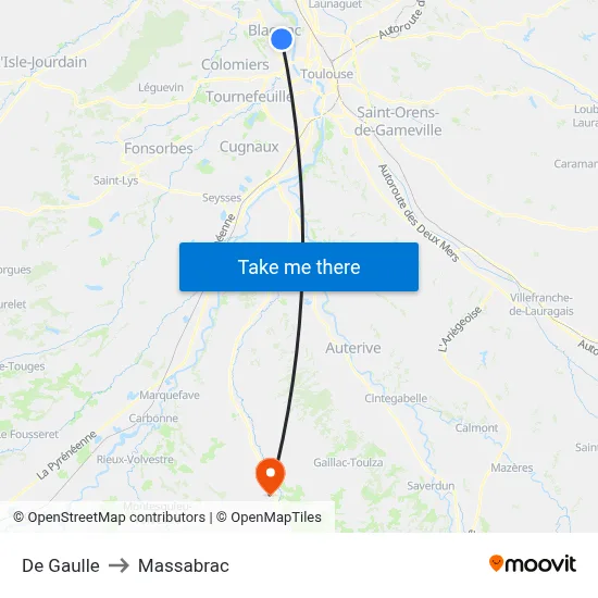 De Gaulle to Massabrac map