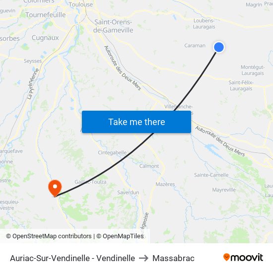 Auriac-Sur-Vendinelle - Vendinelle to Massabrac map