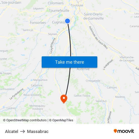 Alcatel to Massabrac map