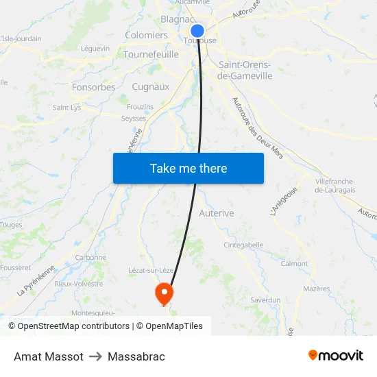 Amat Massot to Massabrac map
