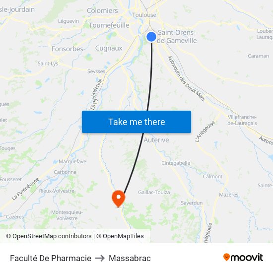 Faculté De Pharmacie to Massabrac map