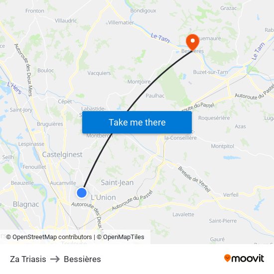 Za Triasis to Bessières map