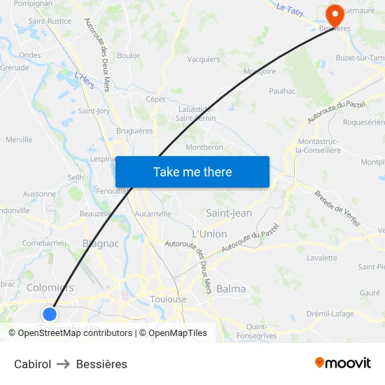 Cabirol to Bessières map