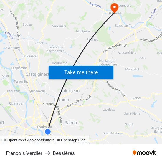 François Verdier to Bessières map