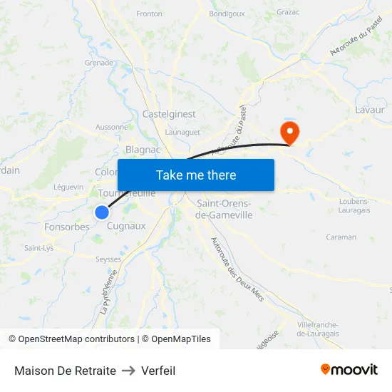 Maison De Retraite to Verfeil map