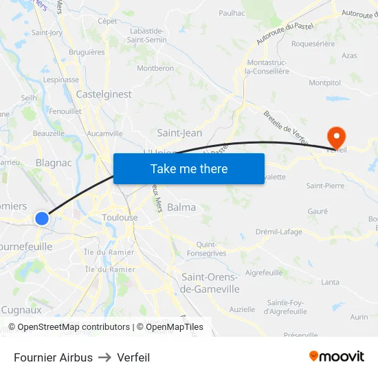 Fournier Airbus to Verfeil map