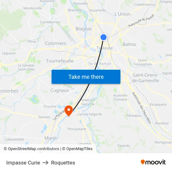 Impasse Curie to Roquettes map