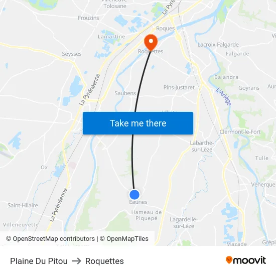 Plaine Du Pitou to Roquettes map