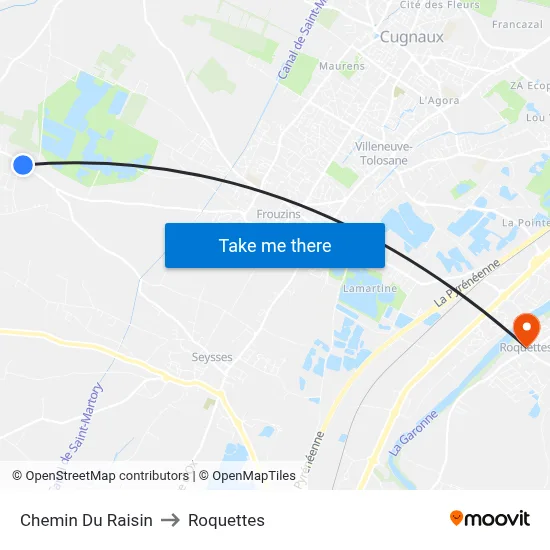 Chemin Du Raisin to Roquettes map