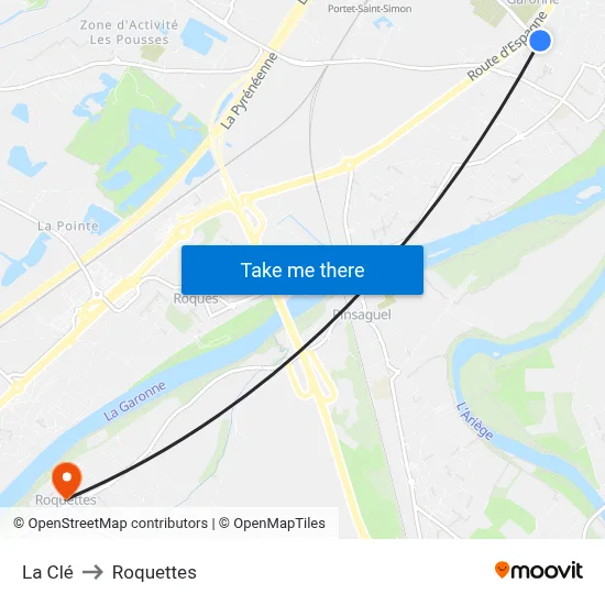 La Clé to Roquettes map
