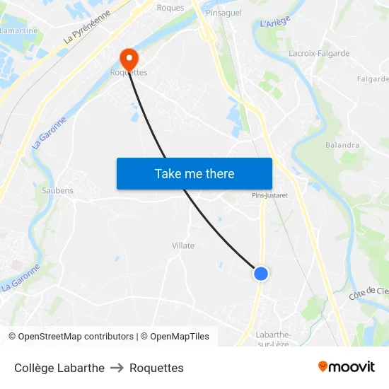 Collège Labarthe to Roquettes map