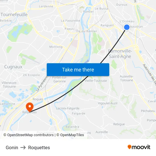 Gonin to Roquettes map