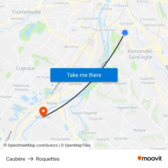 Caubère to Roquettes map